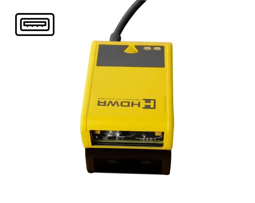 Aztec QR code reader in metal housing, desktop, CMOS HD201