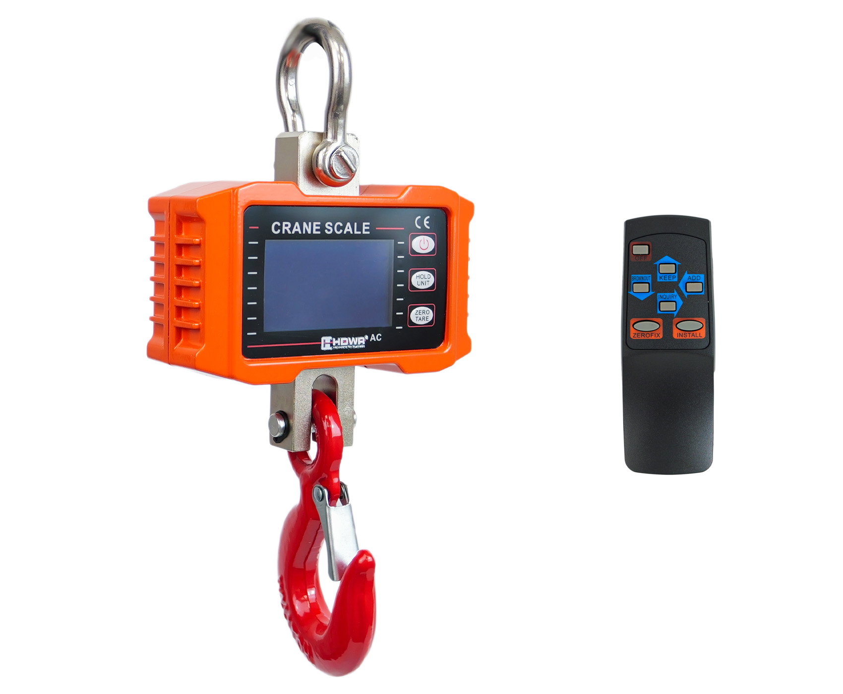 Digital Crane Scale With Remote - 1000kg/2000kg Heavy Duty Hanging Scale With LCD Display - Perfect For Construction & Industrial Use