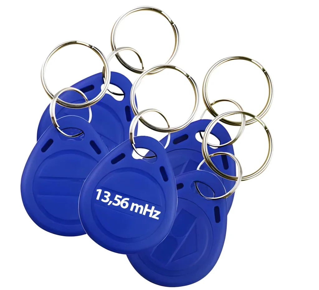 Jeu de 10 porte-clés de proximité MIFARE encodés, RFID 13,56 MHz, bleu HD-RKF22