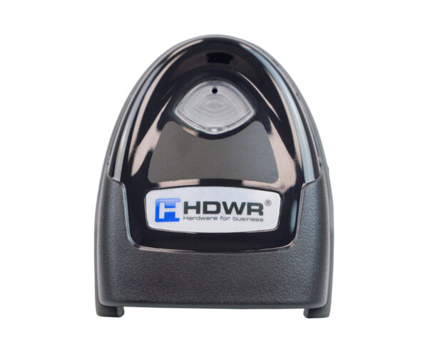 QR code reader on cable. Wired scanner with stand. HD870A.