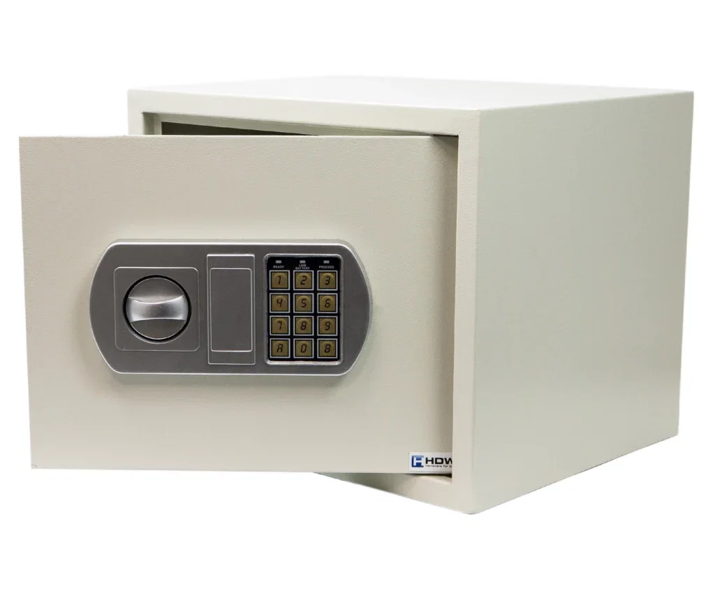 Coffre-fort pour meubles, serrure électronique et clés de secours, SecureBox-50