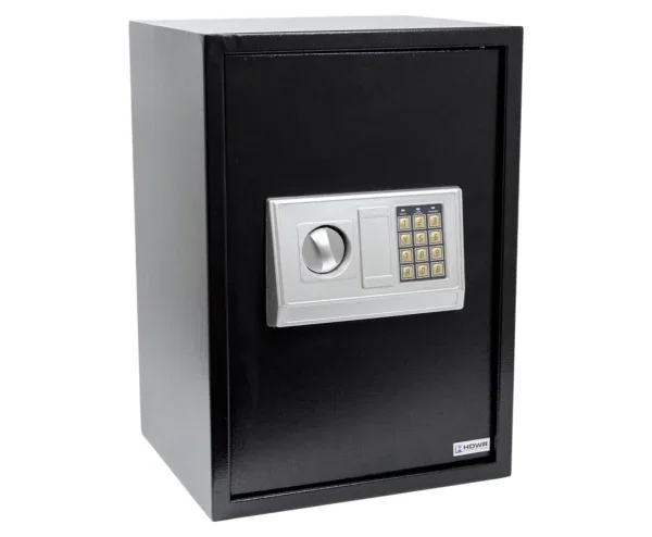Large 48L electronic safe with double bolts, PIN code and key SecureBox ...