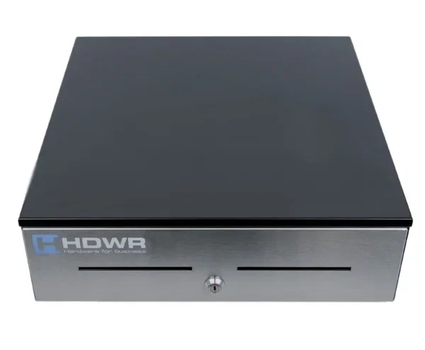 Heavy-duty cash drawer with 8+8 compartments, silver front, 3 opening ...