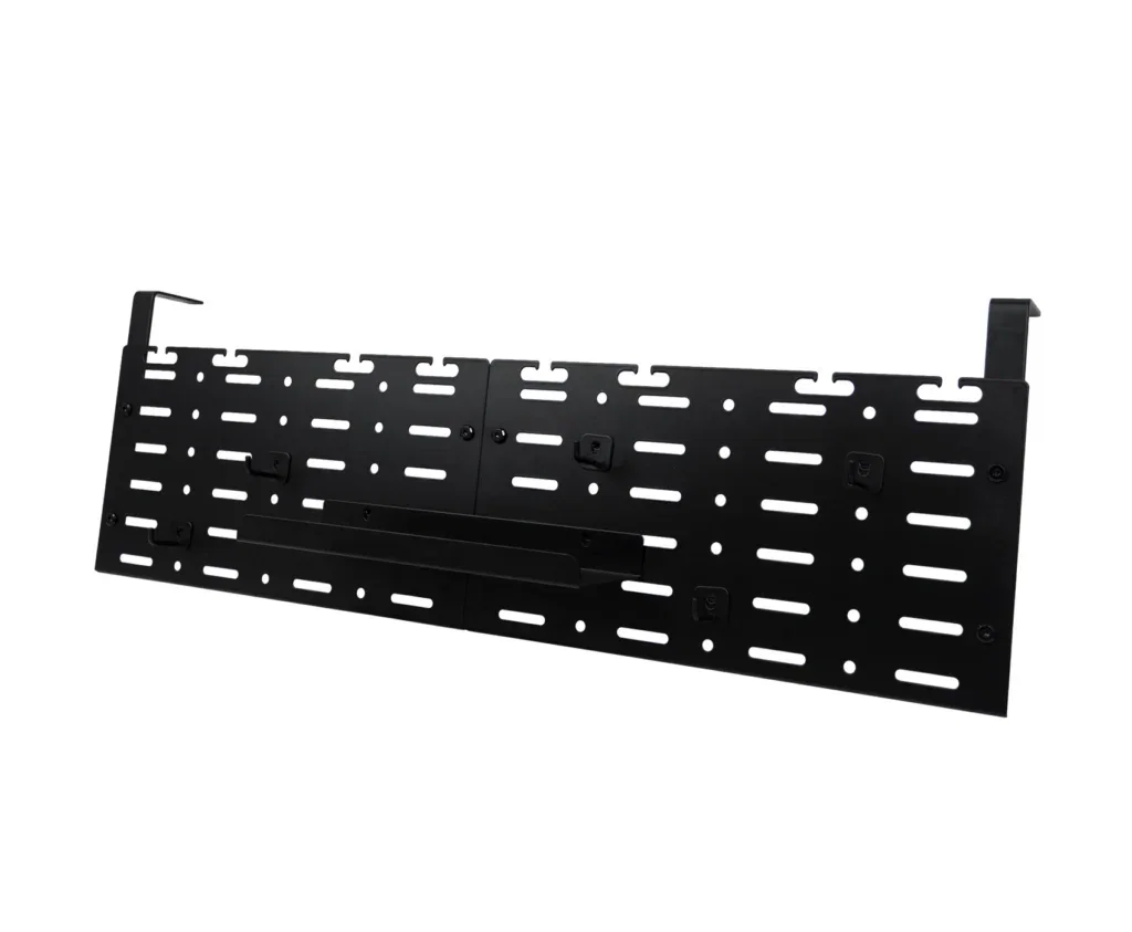 Vertical cable organizer, screwed under the desktop, with hooks and trays, HDWR SolidHand-CM02S