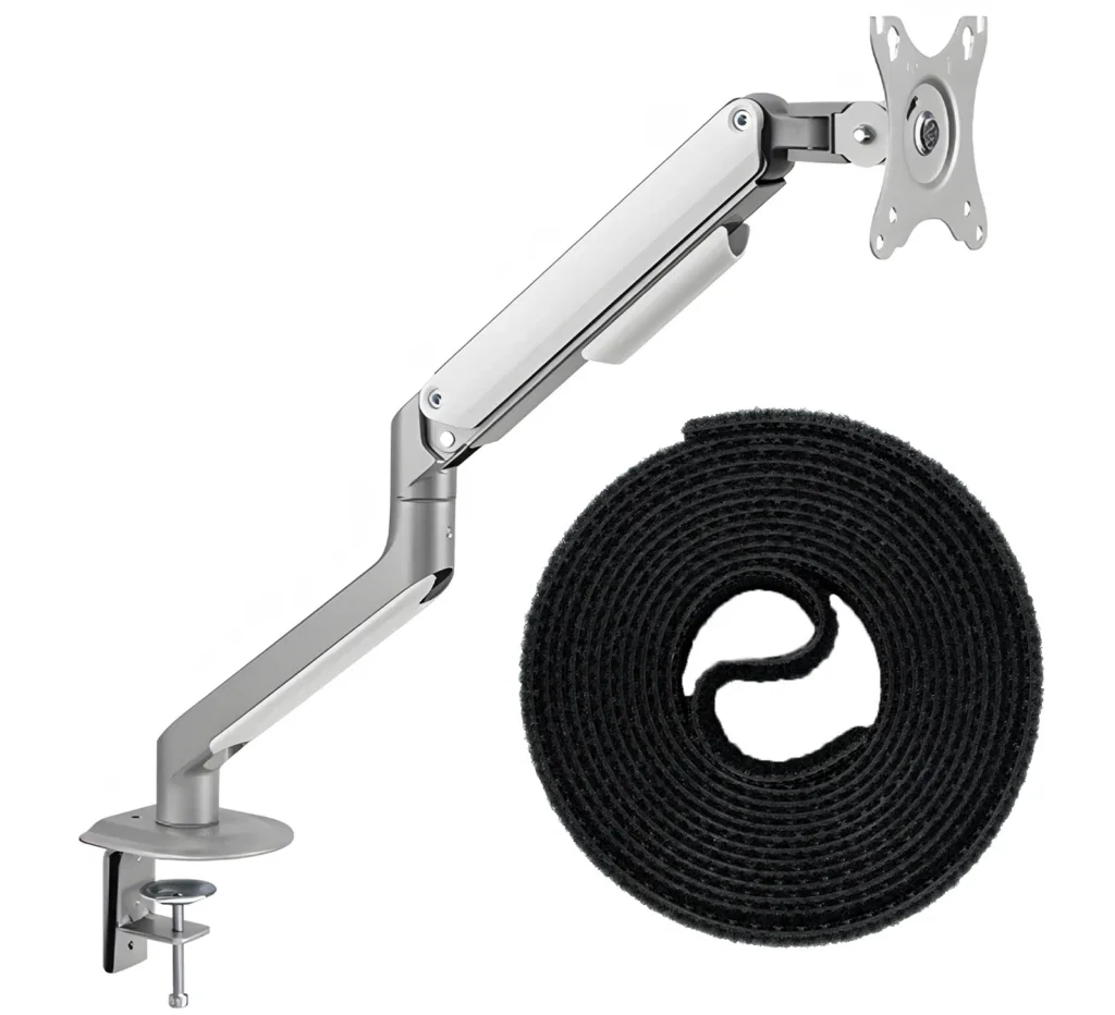 Stolní držák monitoru s mechanickou pružinou 17"-32" SolidHand-DS01 + Pásek na kabely na suchý zip SolidHand-CM01T