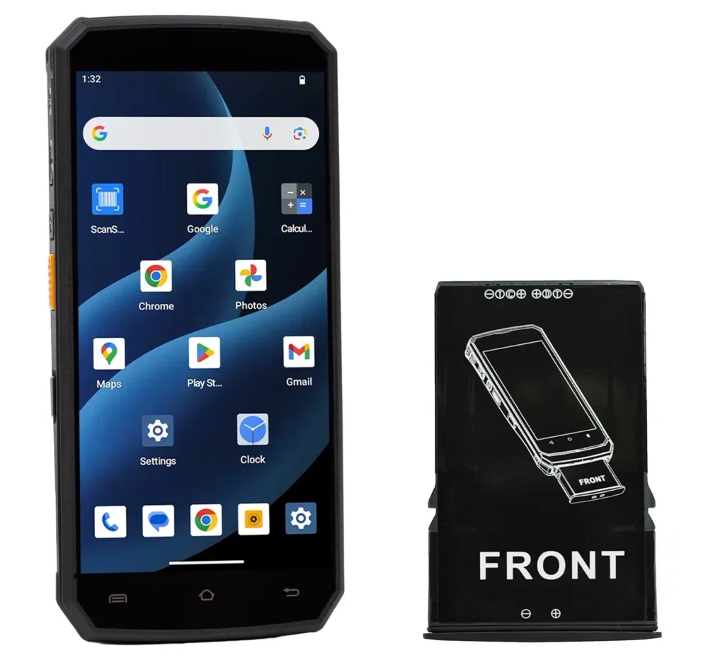 Terminale mobile portatile AndroSavvy-200 con batteria aggiuntiva