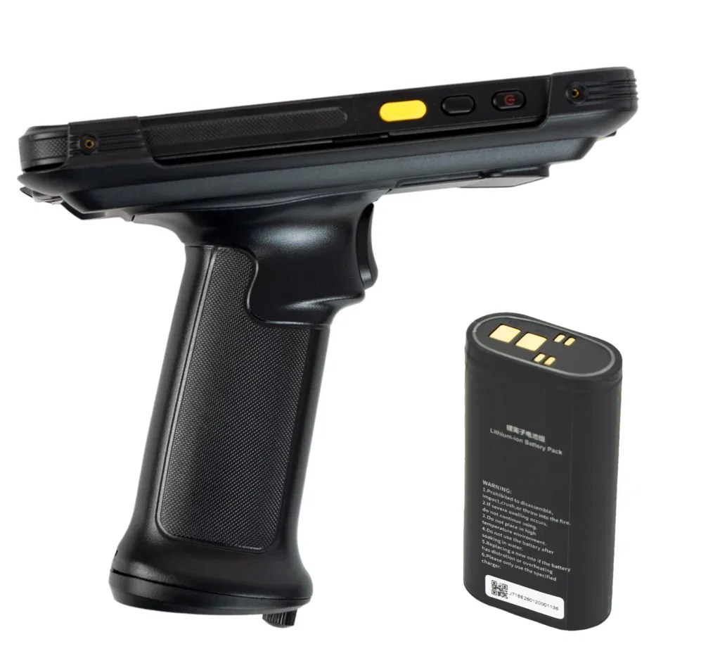 Ergonomischer GUN-Pistolengriff für das mobile Terminal AndroSavvy-660 mit Akku 5200 mAh