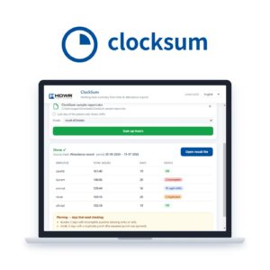 Program för att summera arbetstimmar från tidterminaler i CTR-serien – CLOCKSUM