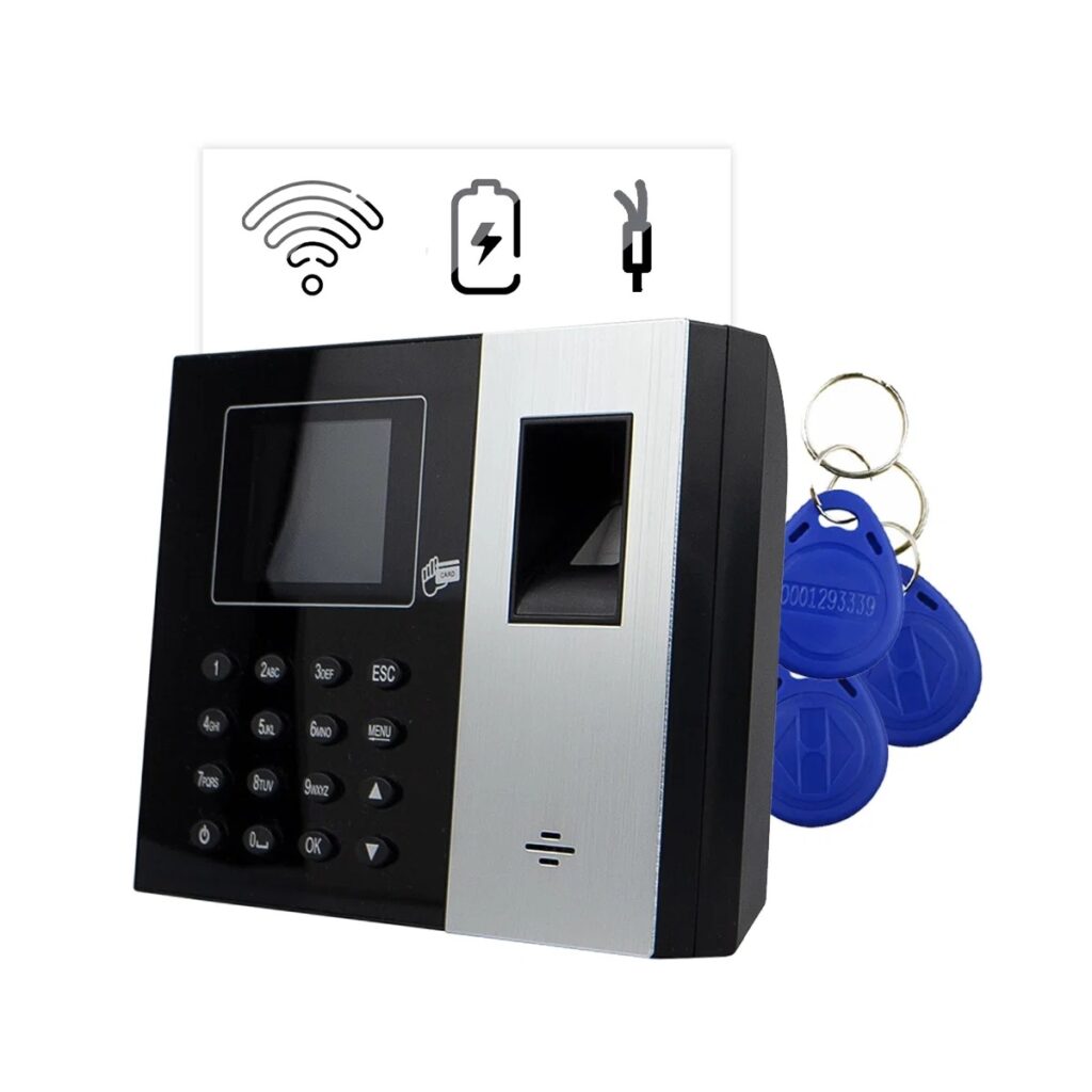 Înregistrator de timp de lucru LAN cu baterie suplimentară, Wiegand IC TimeLok-300 cu 10 brelocuri RFID
